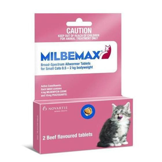 Milbemax Wormer Chats de moins de 4.4 lb (2 kg) - 2 comprimés
