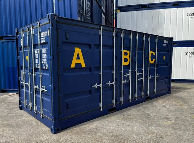 Seecontainer 20 Fuß Open Side mit Auffangwanne (Drip Tray)