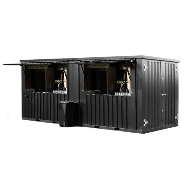 Zerlegbarer Bar Container 6×2 m XL Schwarz RAL 9005