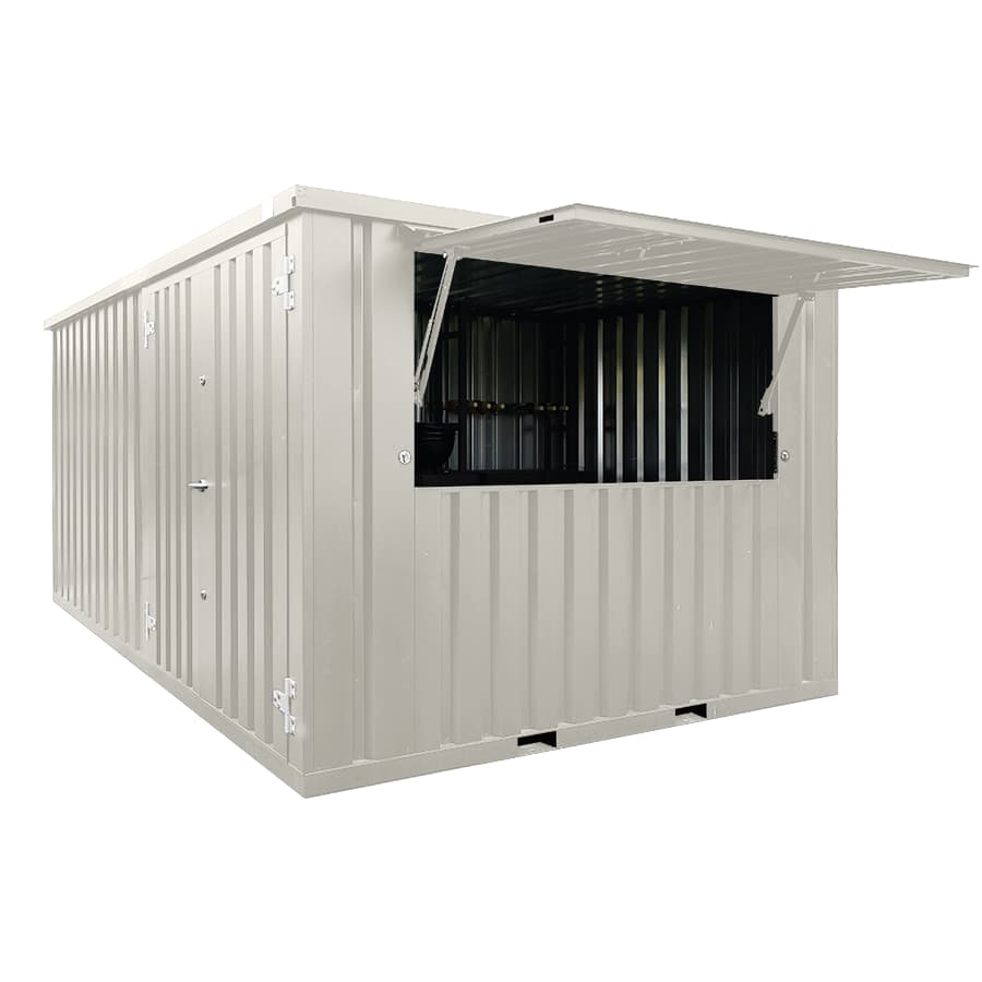 Zerlegbarer Bar Container XL 4×3 m Weiß RAL 9016