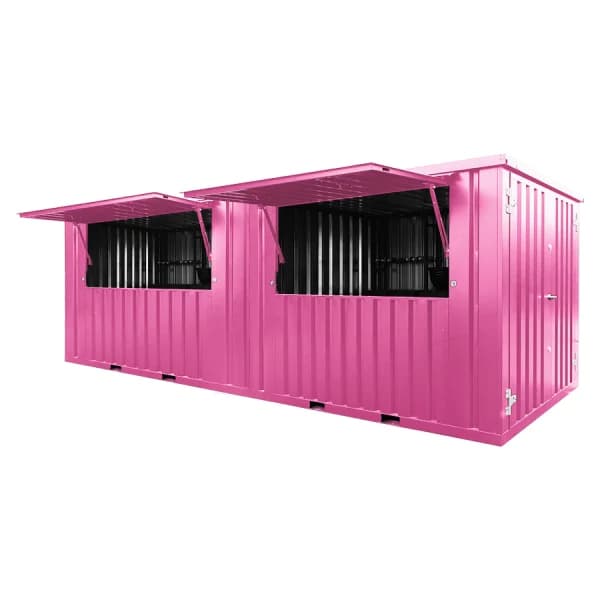 Zerlegbarer Bar Container 6×2 m XL Rosa RAL 3015