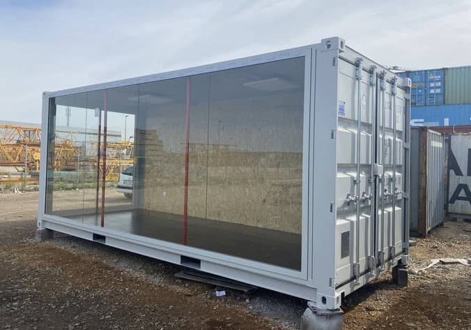 Glas-Ausstellungscontainer