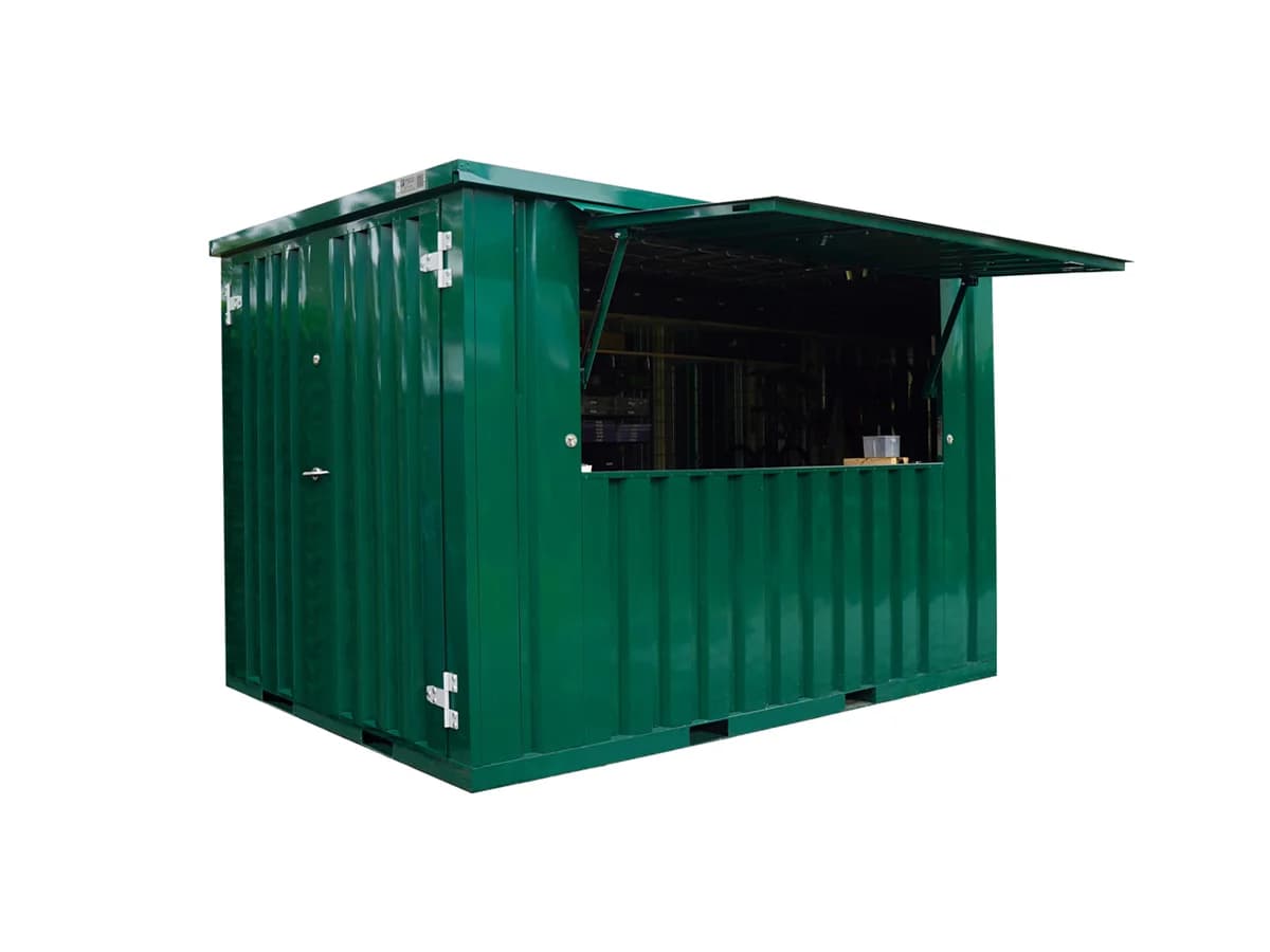 Zerlegbarer Bar Container XL 3×2 m Grün RAL 6016