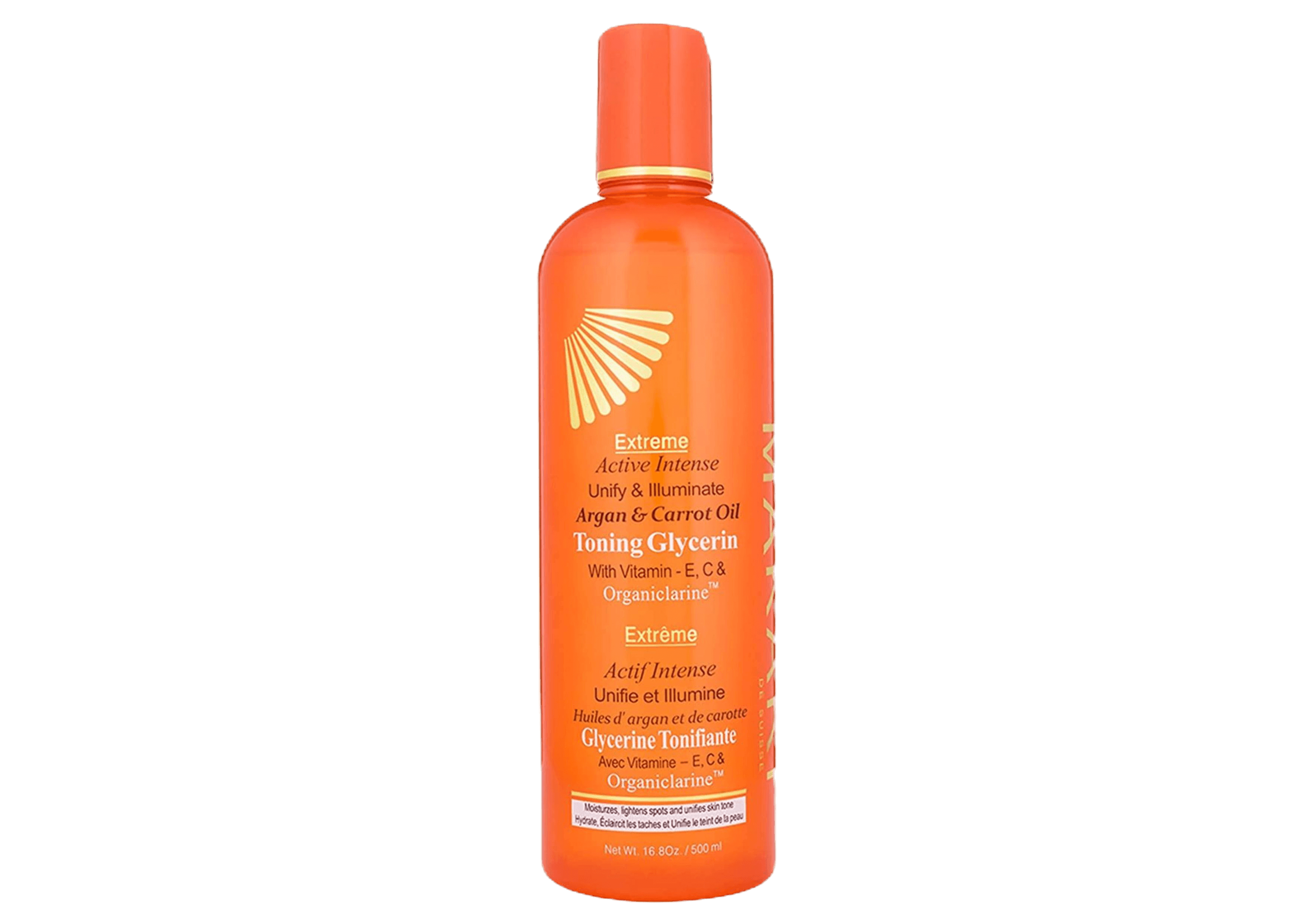 Glycérine unifiante à l'huile d’Argan et Carotte, hydratant 500 Ml-Makari