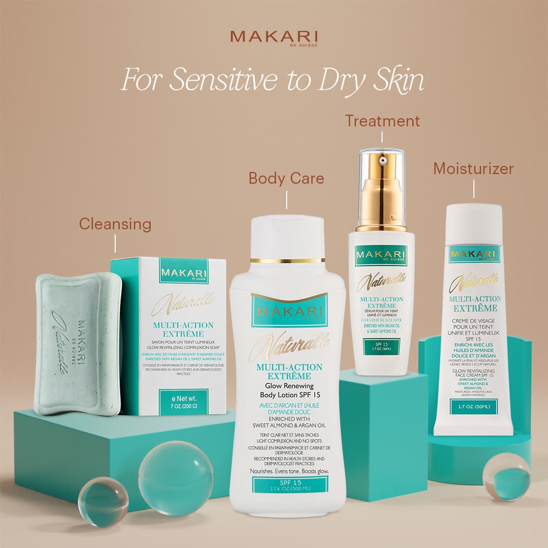 Gamme Naturalle Multi-action crème, lait, savon et Sérum-Makari