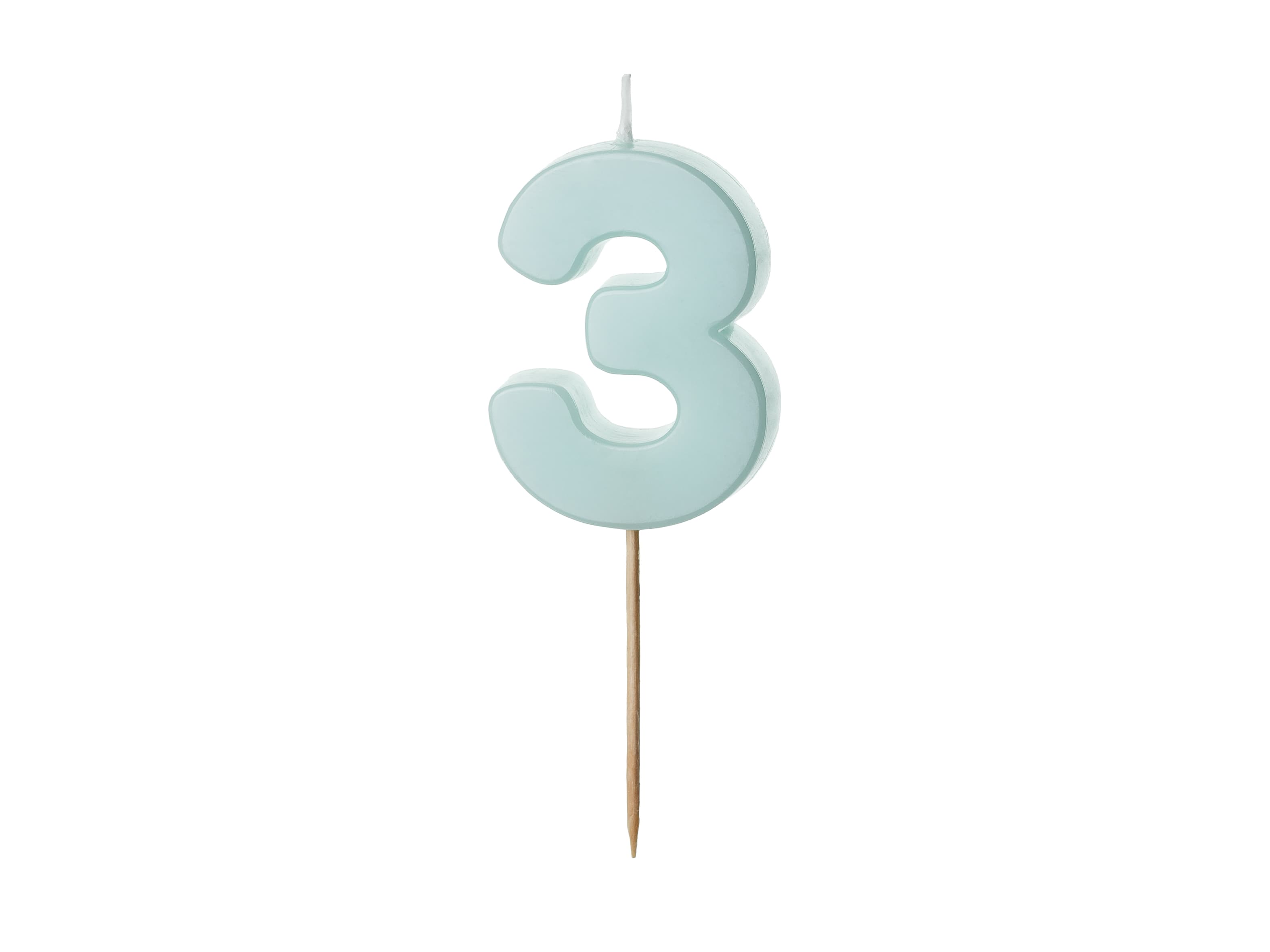 Bougie chiffre bleu clair 3