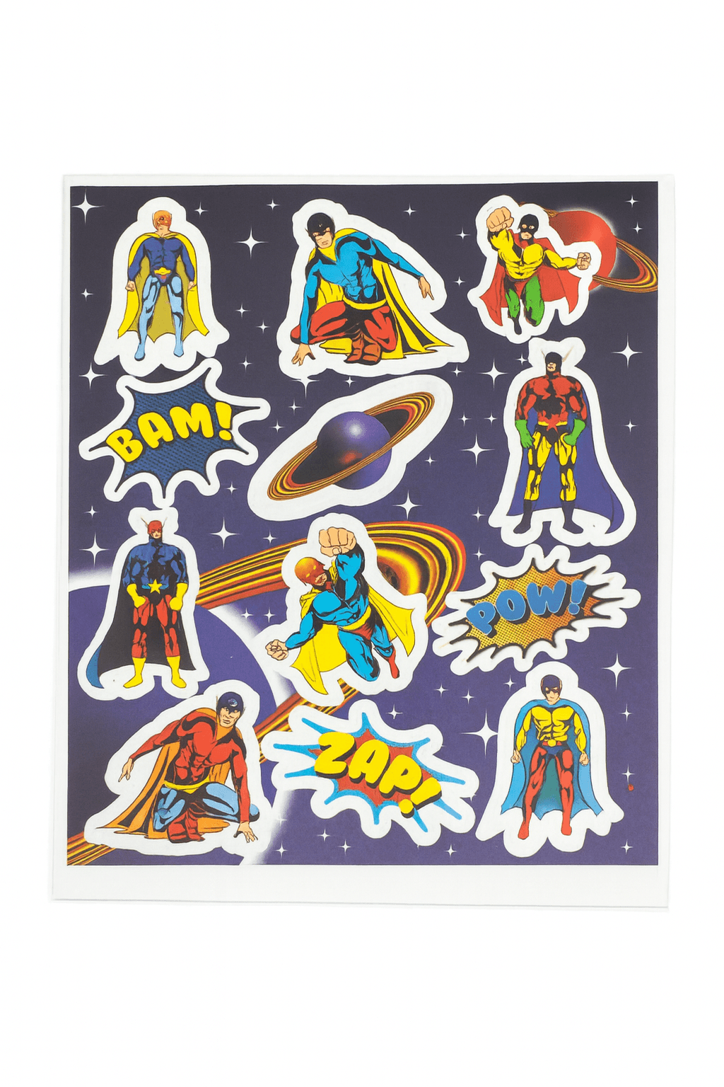 Planche de 12 stickers super héro