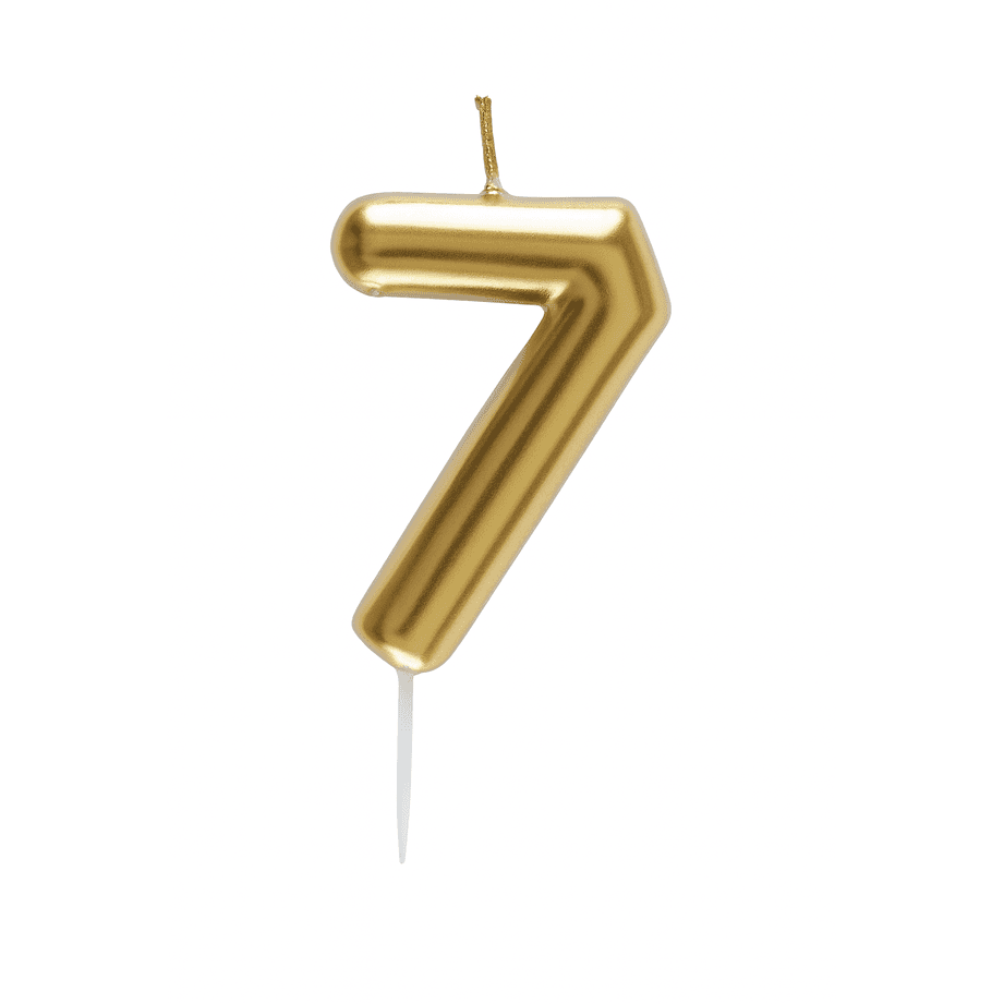 Bougie chiffre dorée 7