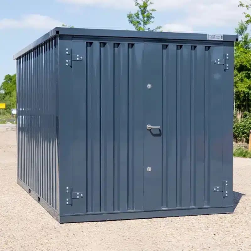 Lagercontainer 4 x 2 m Doppeltür Kurze Seite Anthrazit RAL 7016