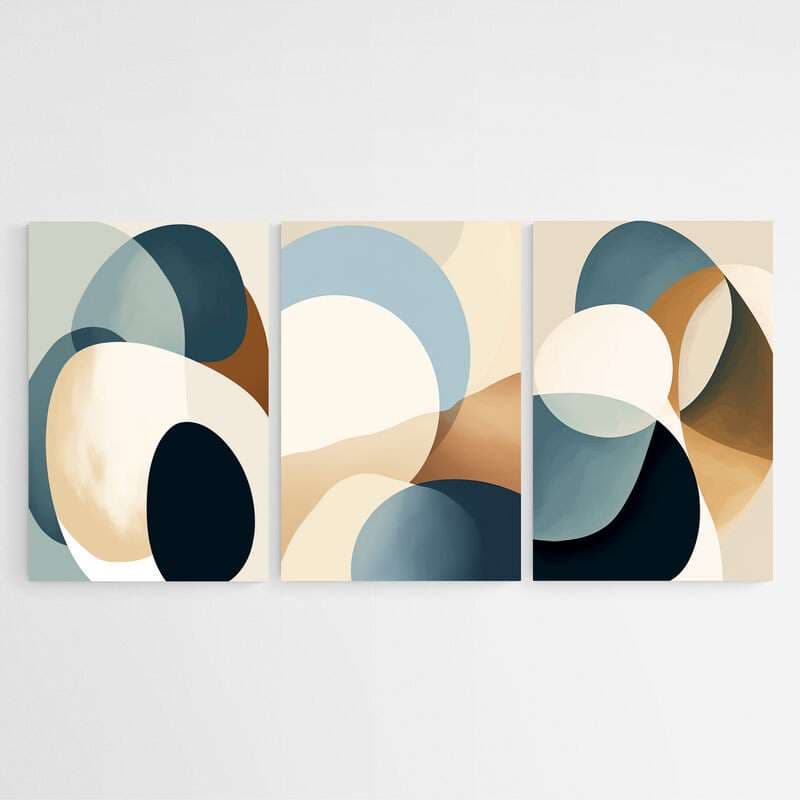 Tableau Triptyque Abstrait Moderne Tableau monté sur châssis 60x90