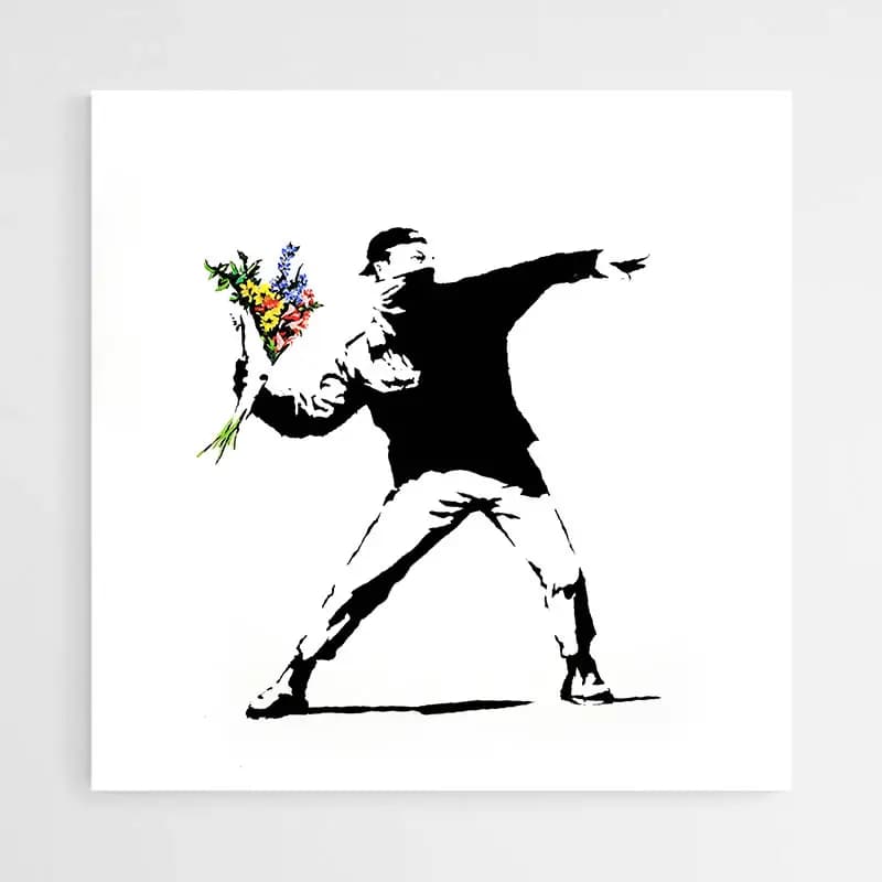Tableau Banksy Tableau monté sur châssis 80x80