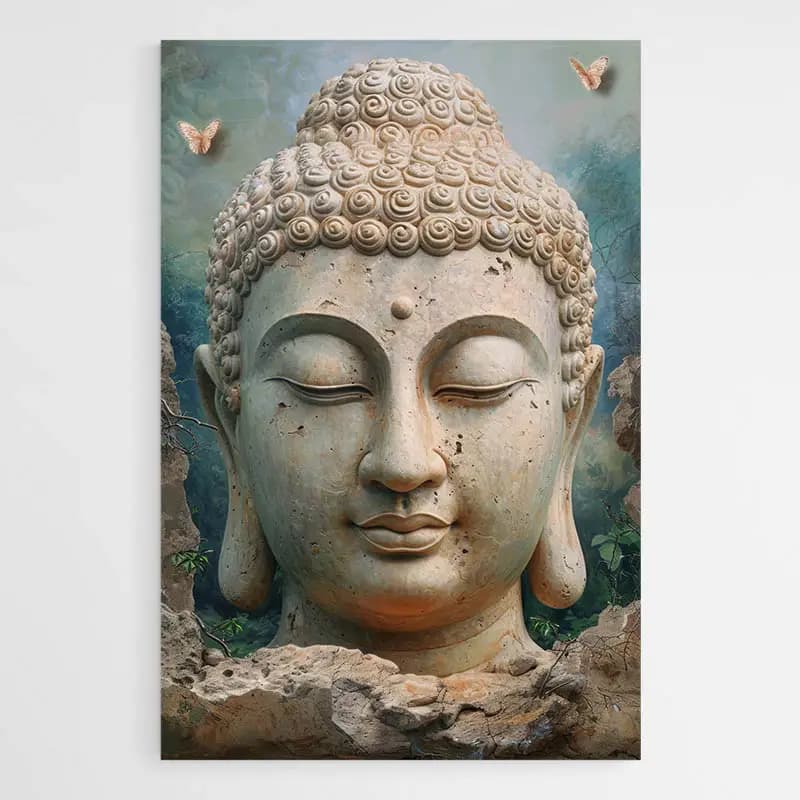 Tableau Bouddha Relief Tableau monté sur châssis 60x90