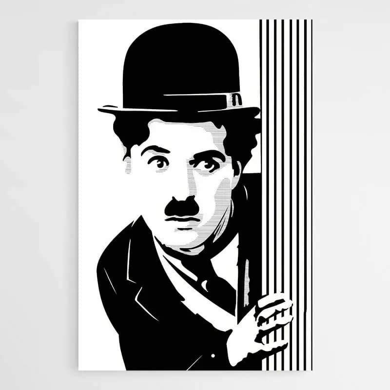Tableau Street Art Charlie Chaplin Tableau monté sur châssis 60x90