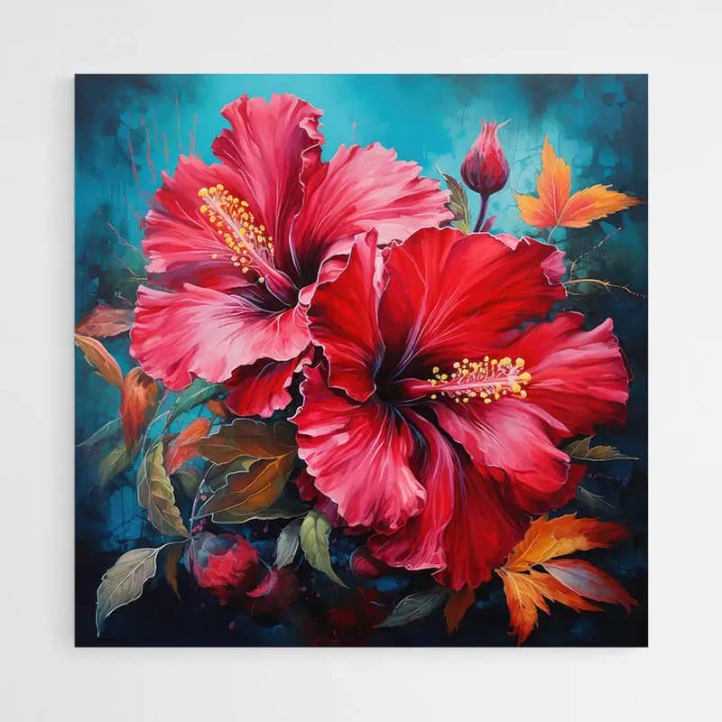 Tableau fleur acrylique Tableau monté sur châssis 80x80