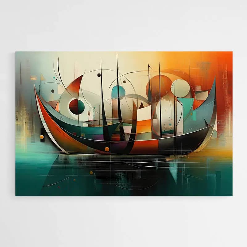 Tableau Bateau Abstrait Tableau monté sur châssis 60x90