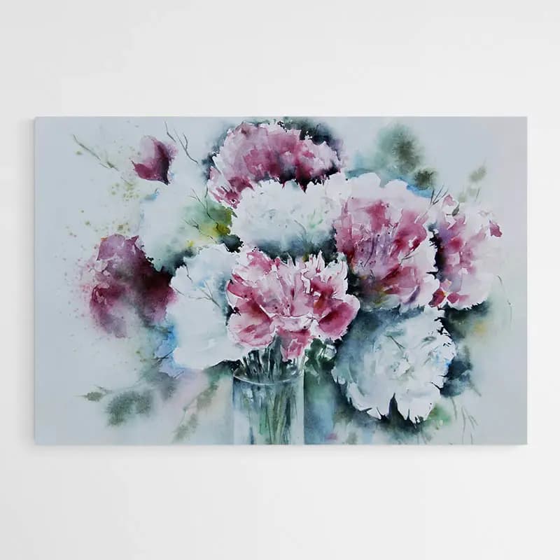 Tableau Bouquet de Pivoine Tableau monté sur châssis 80x120