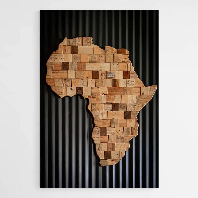 Tableau Carte Afrique Tableau monté sur châssis 80x120