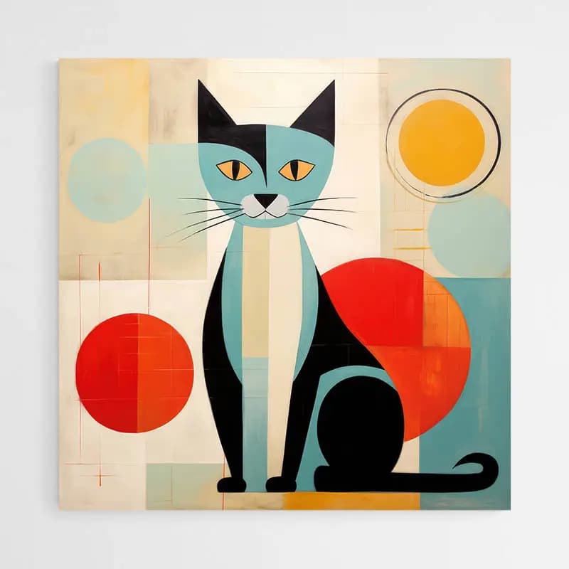 Tableau Contemporain Abstrait Chat Tableau plexiglas 60x60