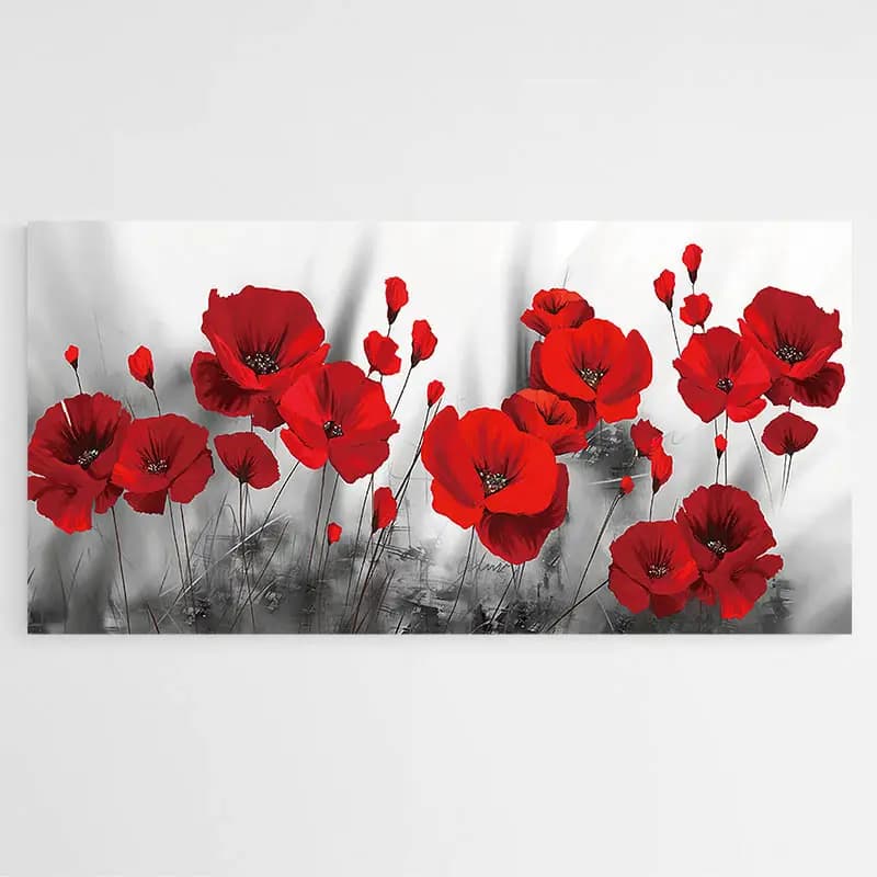 Tableau Coquelicots Tableau monté sur châssis 50x100