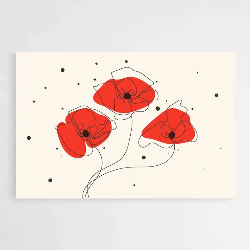 Tableau Coquelicots Moderne Tableau monté sur châssis 60x90