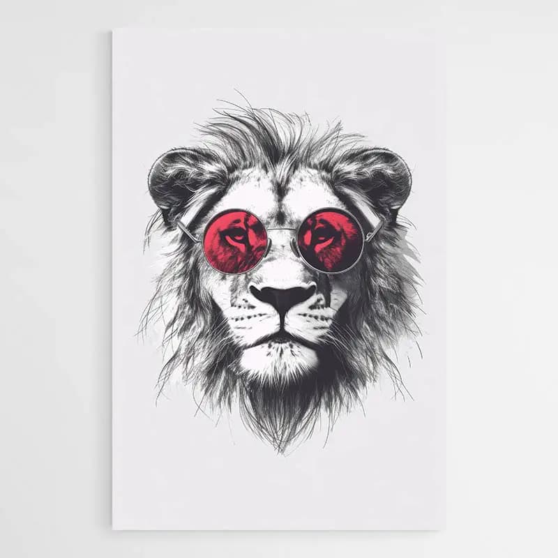 Tableau Lion Pour Salon Tableau avec cadre flottant 80x120