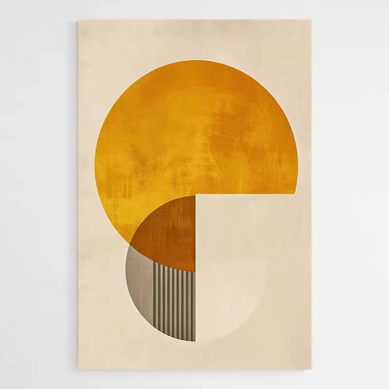 Tableau minimaliste jaune et beige Tableau monté sur châssis 80x120