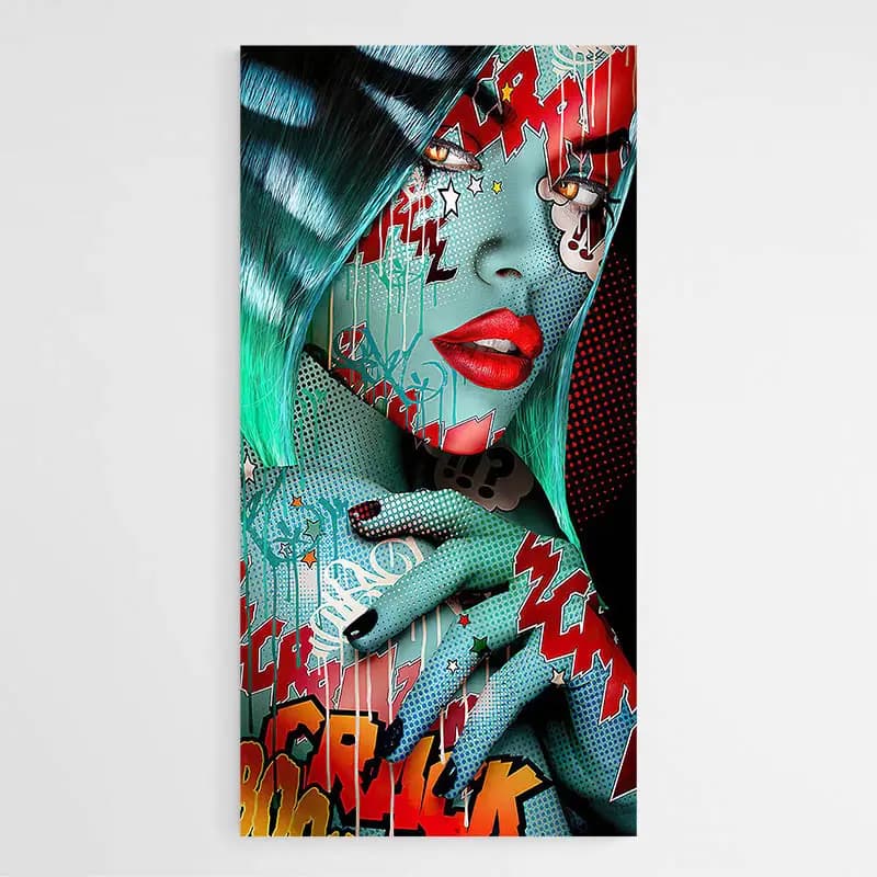 Tableau Pop Art Femme Tableau monté sur châssis 60x120