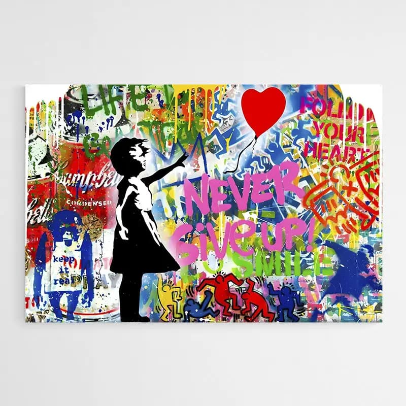 Banksy Tableau Tableau monté sur châssis 60x90