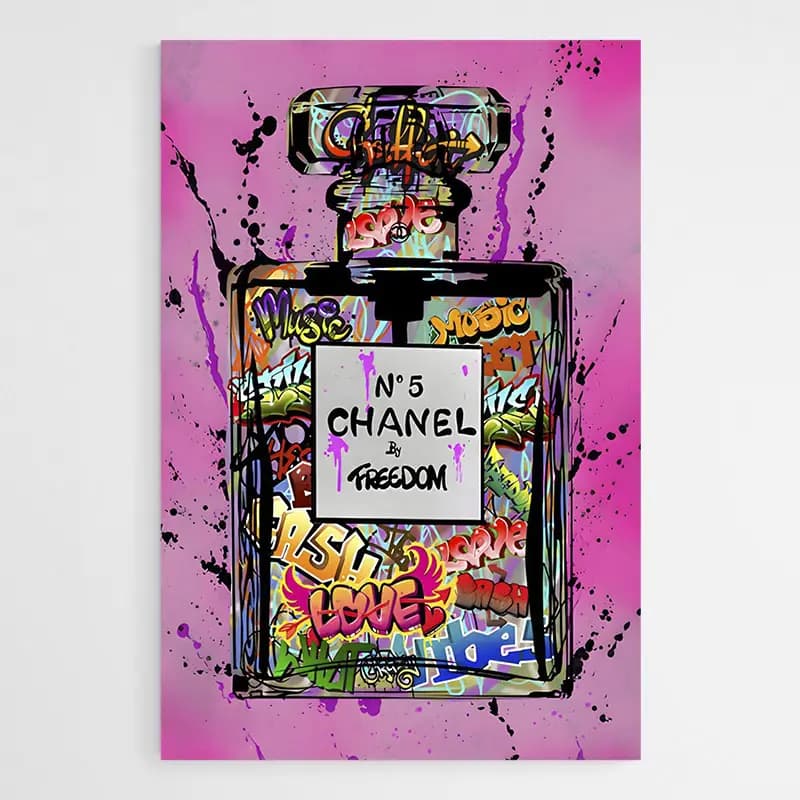 Tableau Chanel Parfum Street Art Tableau monté sur châssis 60x90