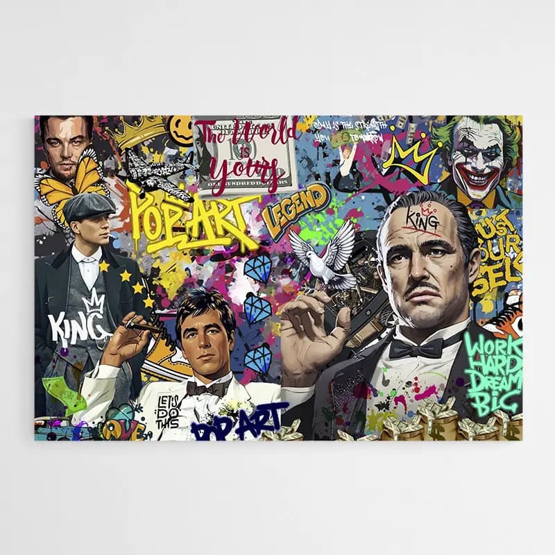 Tableau Street Art Mafia Tableau avec cadre flottant 40x60