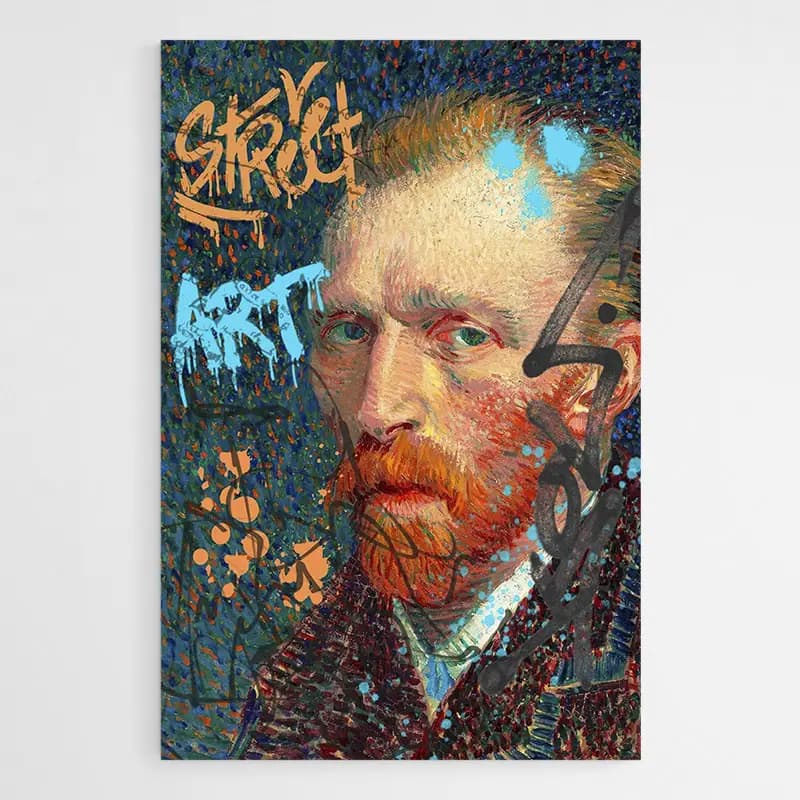 Tableau Van Gogh Graffiti Tableau monté sur châssis 80x120