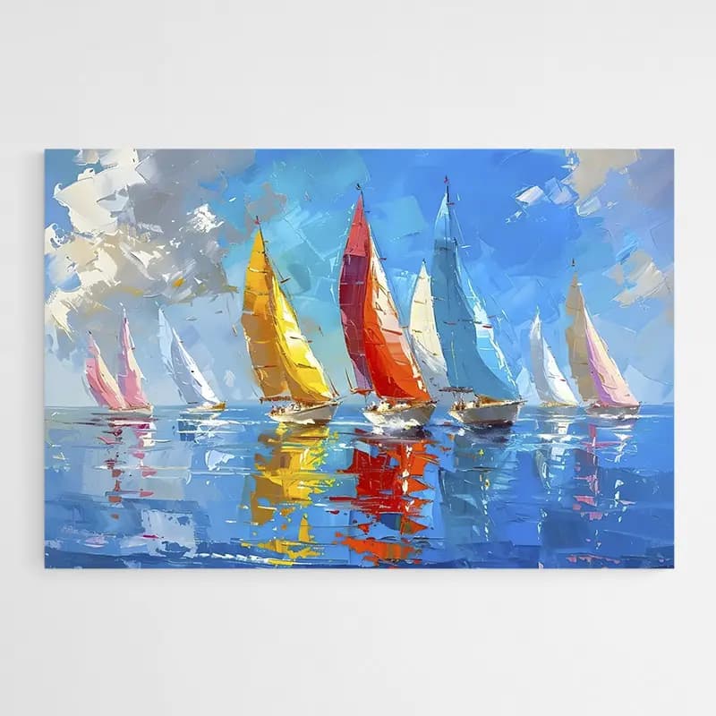 Tableau Voiliers Tableau avec cadre flottant 80x120