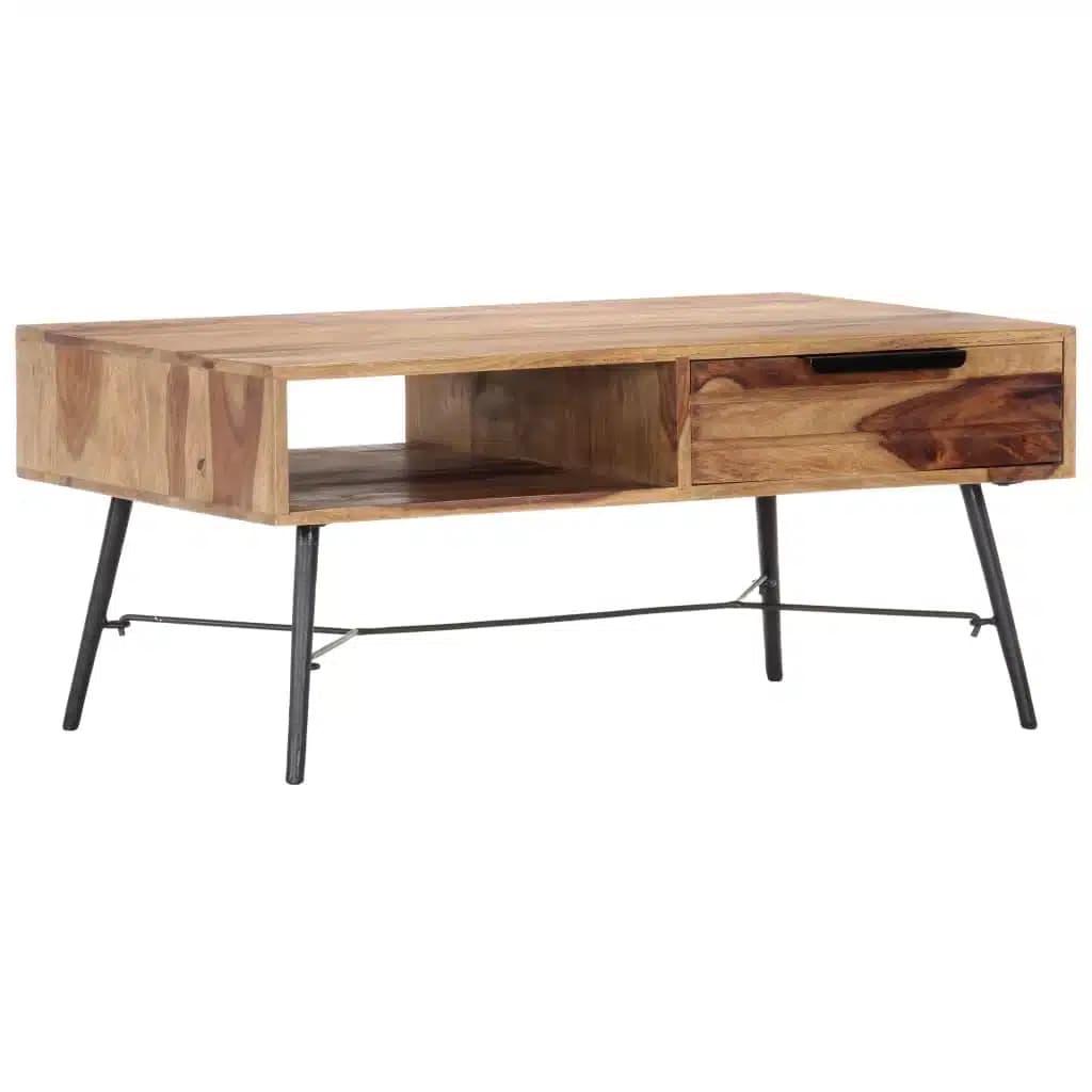 Table Basse en Bois Massif Clair
