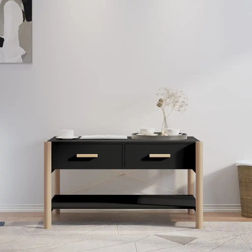 Table Basse Rectangulaire Noire en Bois