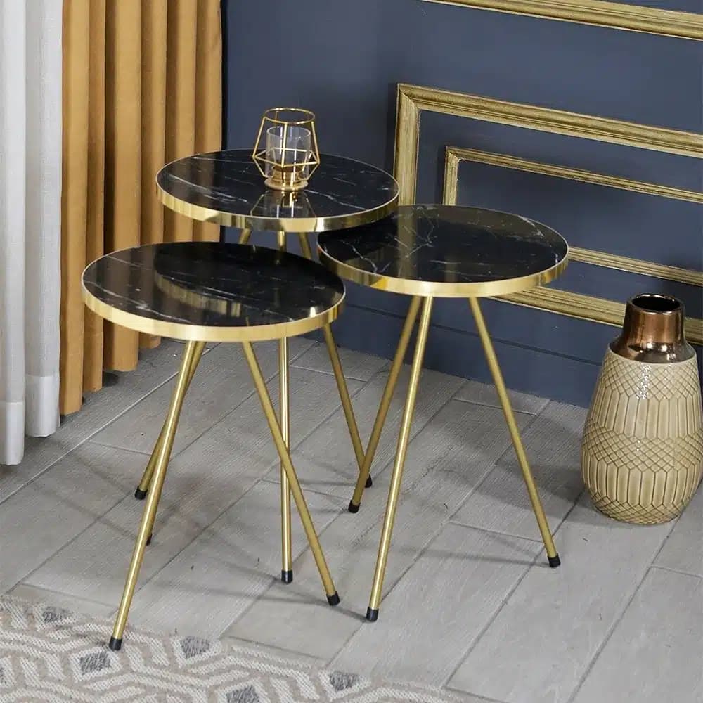 Lot de 3 Tables à Café en Marbre