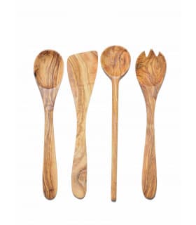 Set Ustensiles de Cuisine en Bois d'Olivier