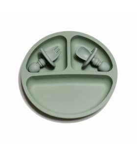 Assiette Compartimentée avec Couverts - Sage