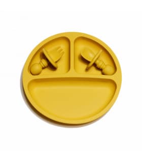 Assiette Compartimentée avec Couverts - Royal Mustard