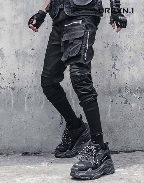 Tapered Cargo Pants Techwear - S