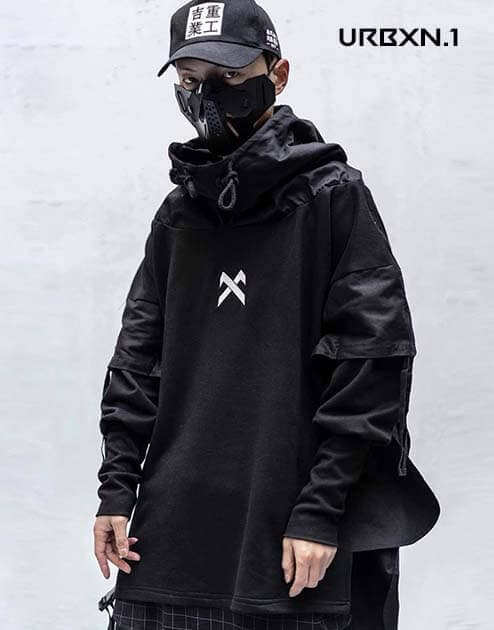Oversized Techwear Hoodie - L