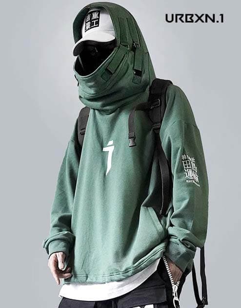 Techwear Green Hoodie - XL