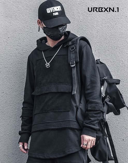 Streetwear Hoodie Black - M