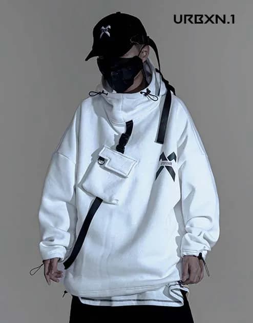 White Techwear Hoodie - XL
