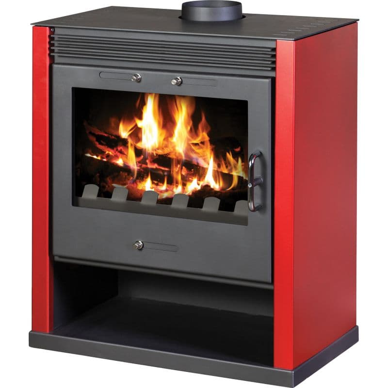 Holzofen V05 Rubin – 13 kW – Schwarz lackierte Seitenwände und groß...