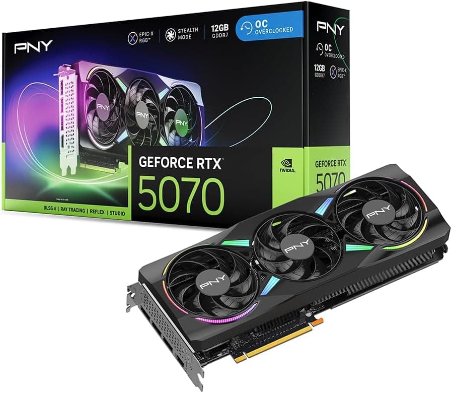 PNY GeForce RTX 5070 ARGB OC 12GB GDDR7 | VCG507012TFXXPB1-O | Triple-Fan | Blackwell | PCIe 5.0