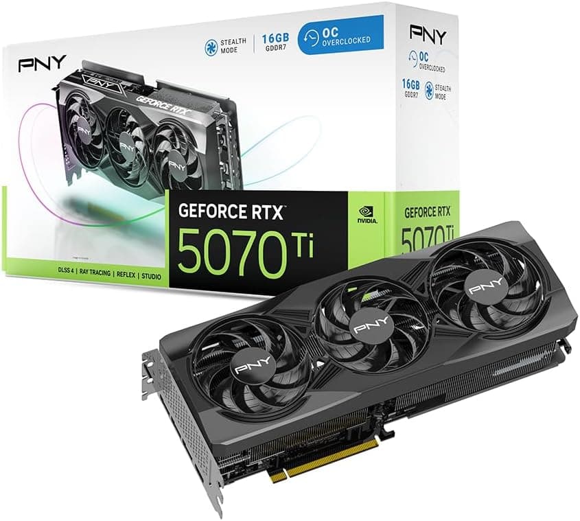 PNY GeForce RTX 5070 Ti 16GB Serie | OC, Standard & ARGB OC | GDDR7 | PCIe 5.0 | Triple Fan - OC