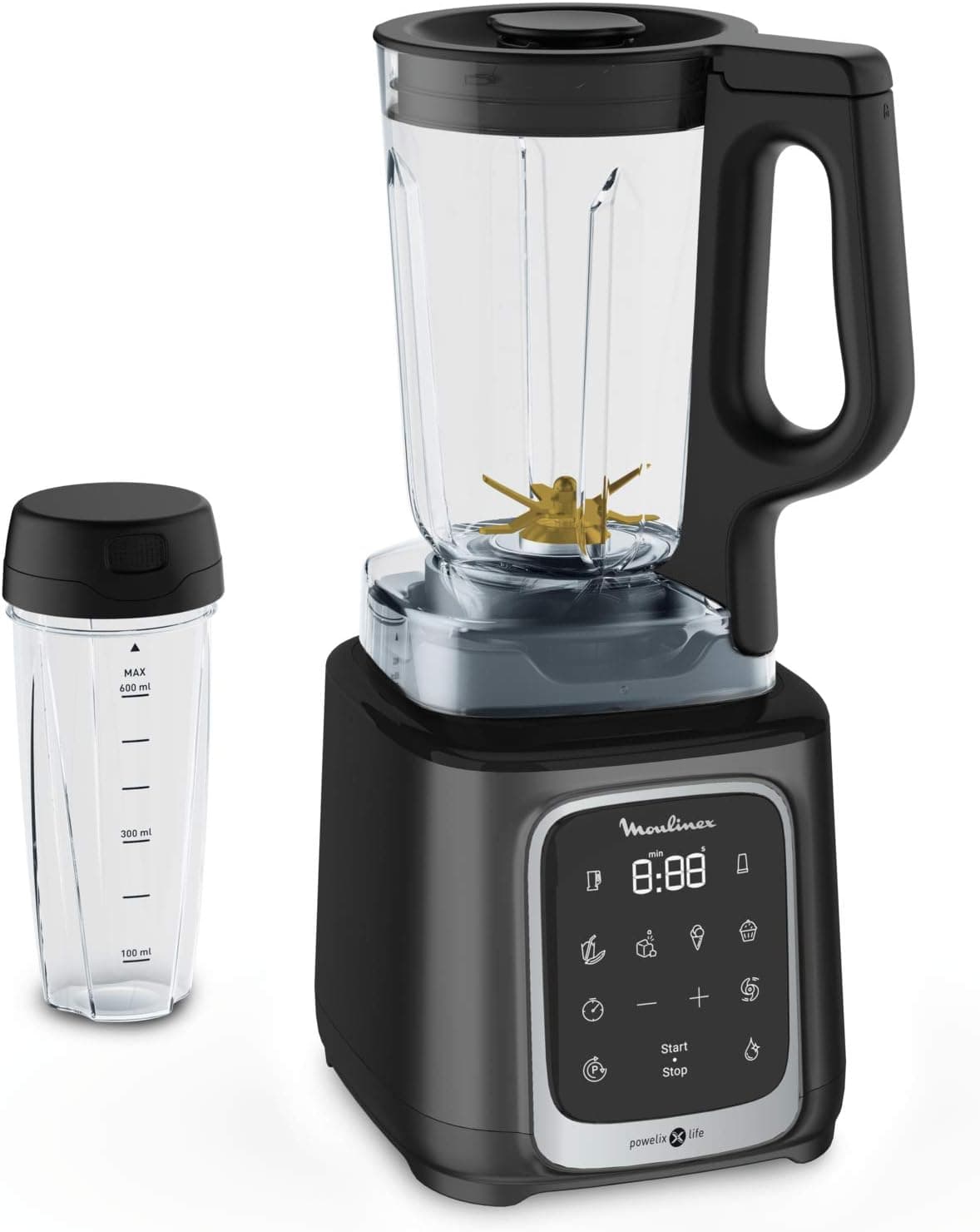 Moulinex InfinyMix+ LM91HD Standmixer | 1600W | 1,75L Tritan-Krug + 600ml Flasche | 5 Programme