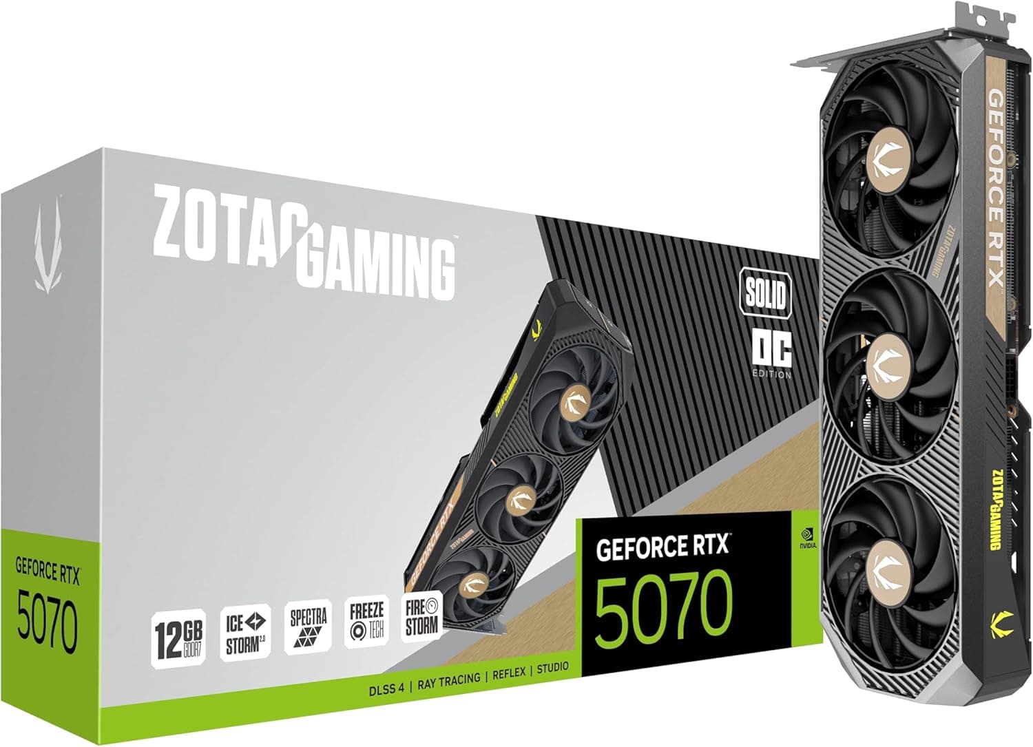ZOTAC GAMING GeForce RTX 5070 Solid OC 12GB GDDR7 Grafikkarte (ZT-B50700J-10P)
