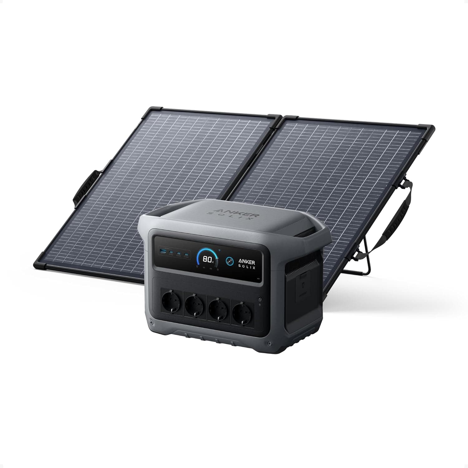 Anker Solix C1000 Gen 2 Tragbare Powerstation-Serie – 1024Wh LiFePO4 Powerstation & Solargenerator-Sets - C1000 Gen 2 + 100W Panel