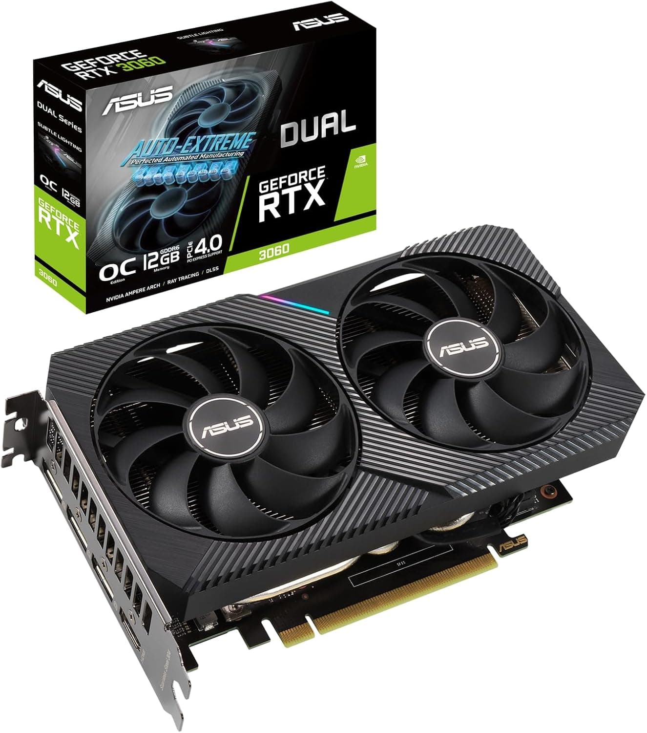 ASUS Dual GeForce RTX 3060 OC Edition 12GB | DUAL-RTX3060-O12G-V2 | 12GB GDDR6 | Ampere | 2-Slot